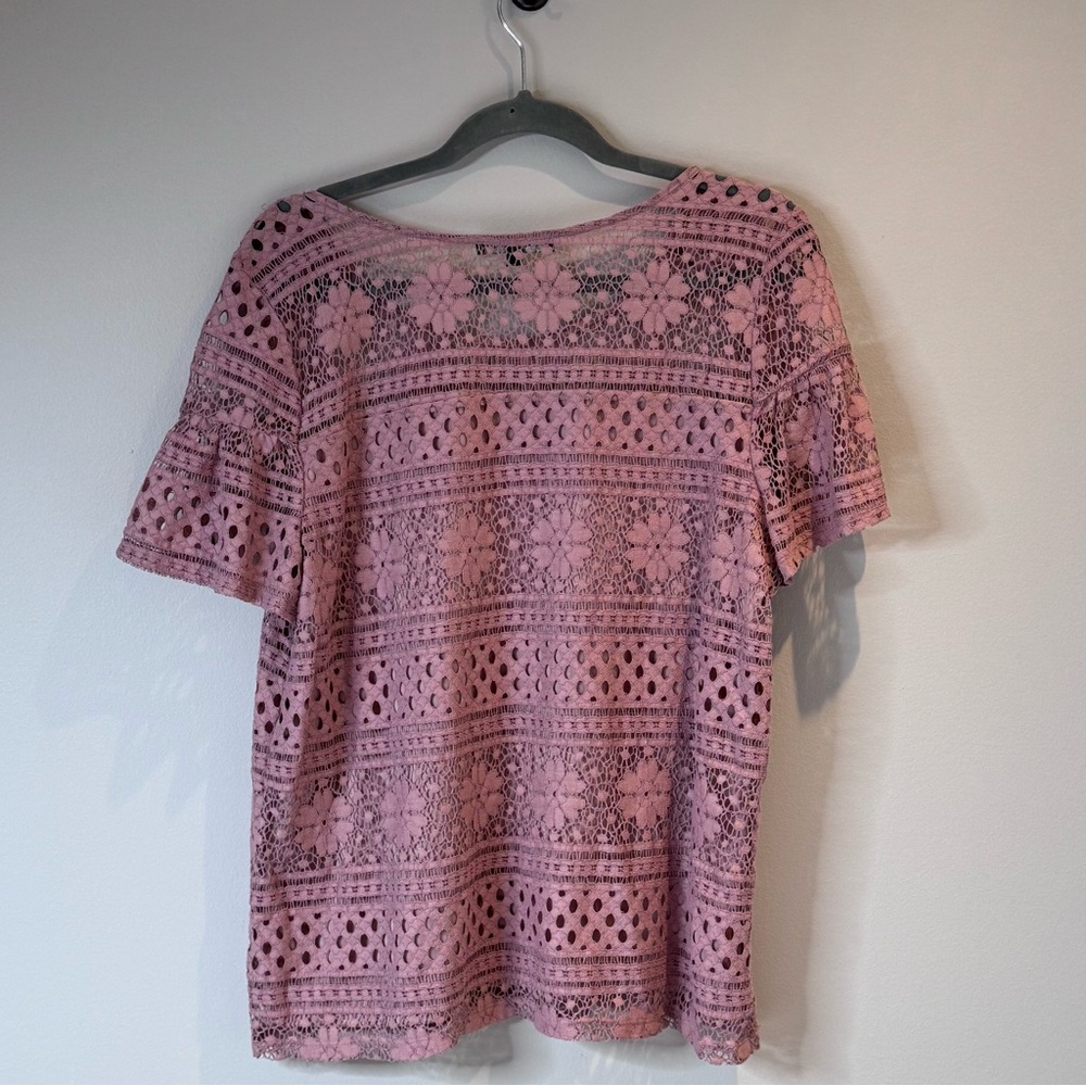 Adrianna Papell Pink Cropped Embellished Blouse